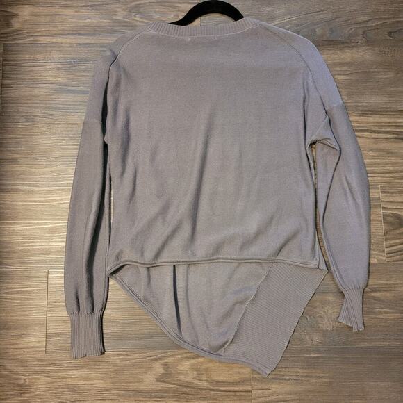 Skin Womens Knit Sweater S Gray Asymmetrical Pima Cotton Long Sleeve Lagenlook - Picture 3 of 7
